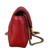 Gucci Red Chevron Quilted Matelasse Mini Leather Shoulder Bag