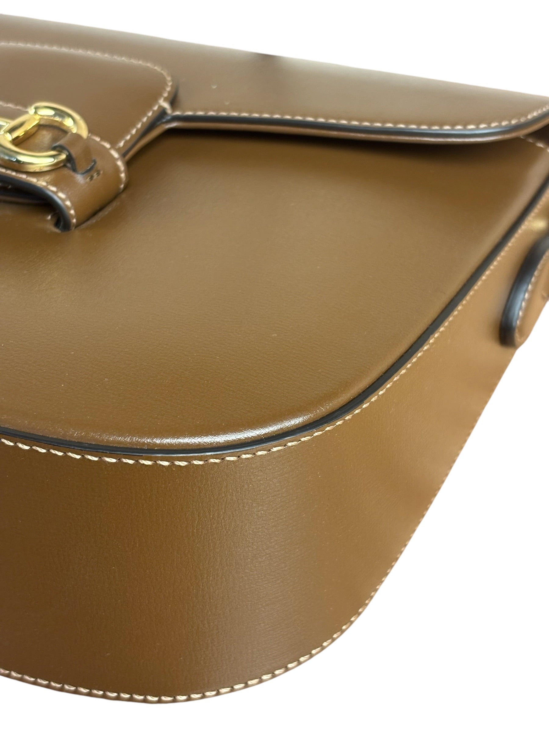 Gucci Tan Brown 1955 Horsebit Shoulder Bag