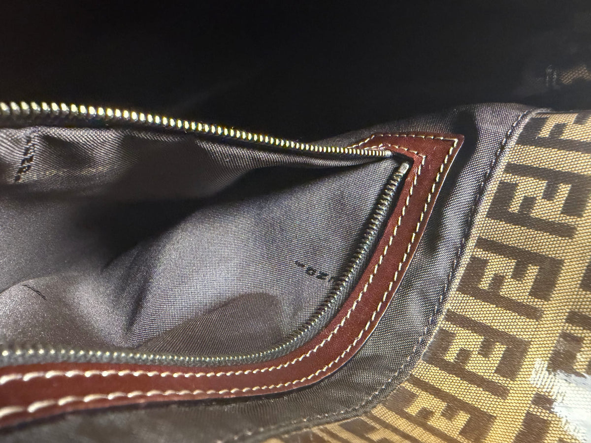 Fendi Beige/Brown PVC Mamma Baguette