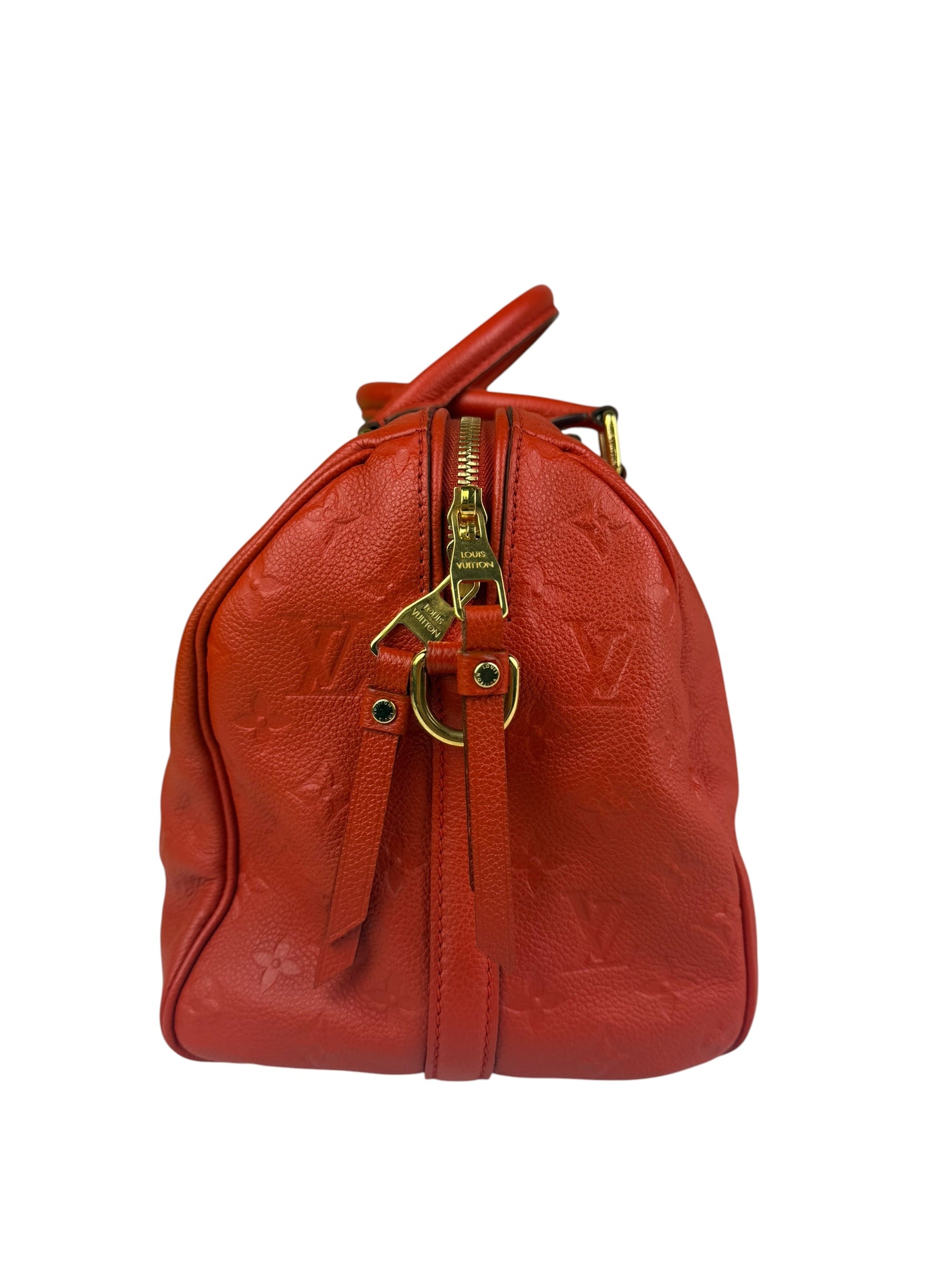Louis Vuitton Orange Monogram Empreinte Speedy Bandouliere 30