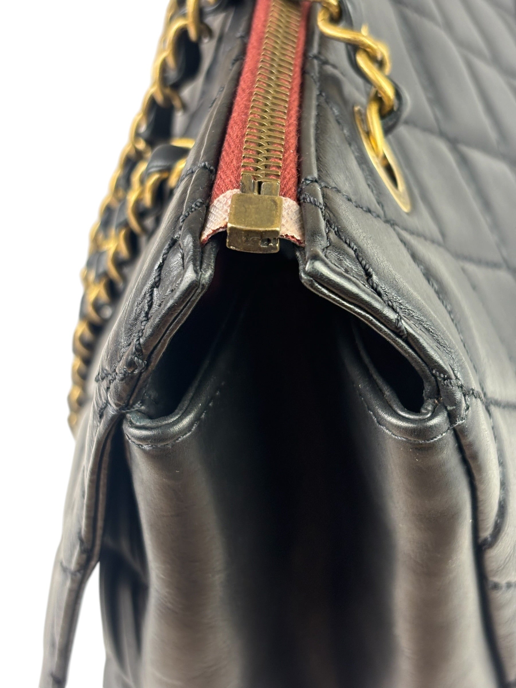 Chanel Vintage Black Quilted Lambskin Shoulder Bag 2010