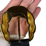 Gucci Black Leather Gold Buckle Belt