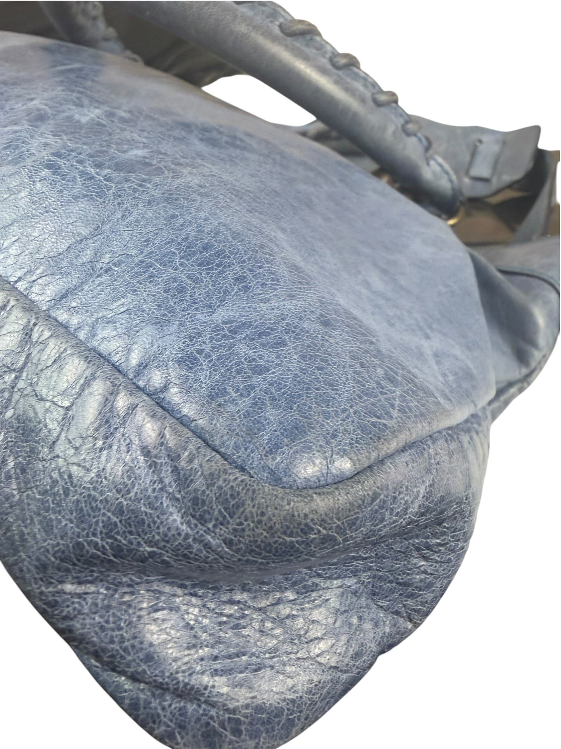 Balenciaga Blue Leather Two-Way First City Bag