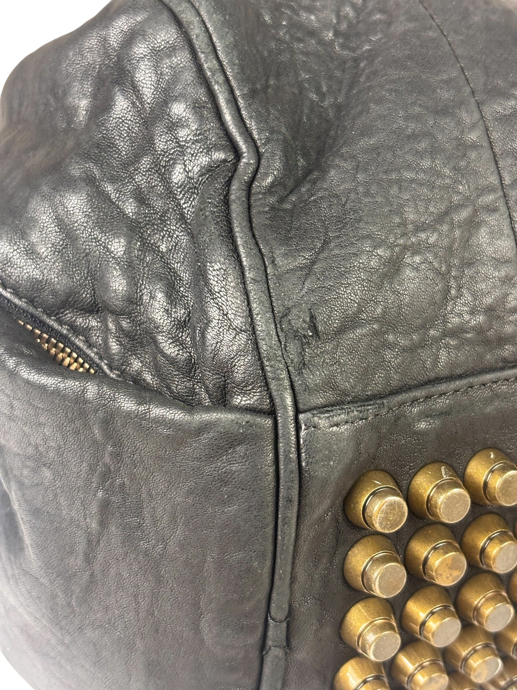 Alexander Wang Black Pebbled Leather Rocco Satchel