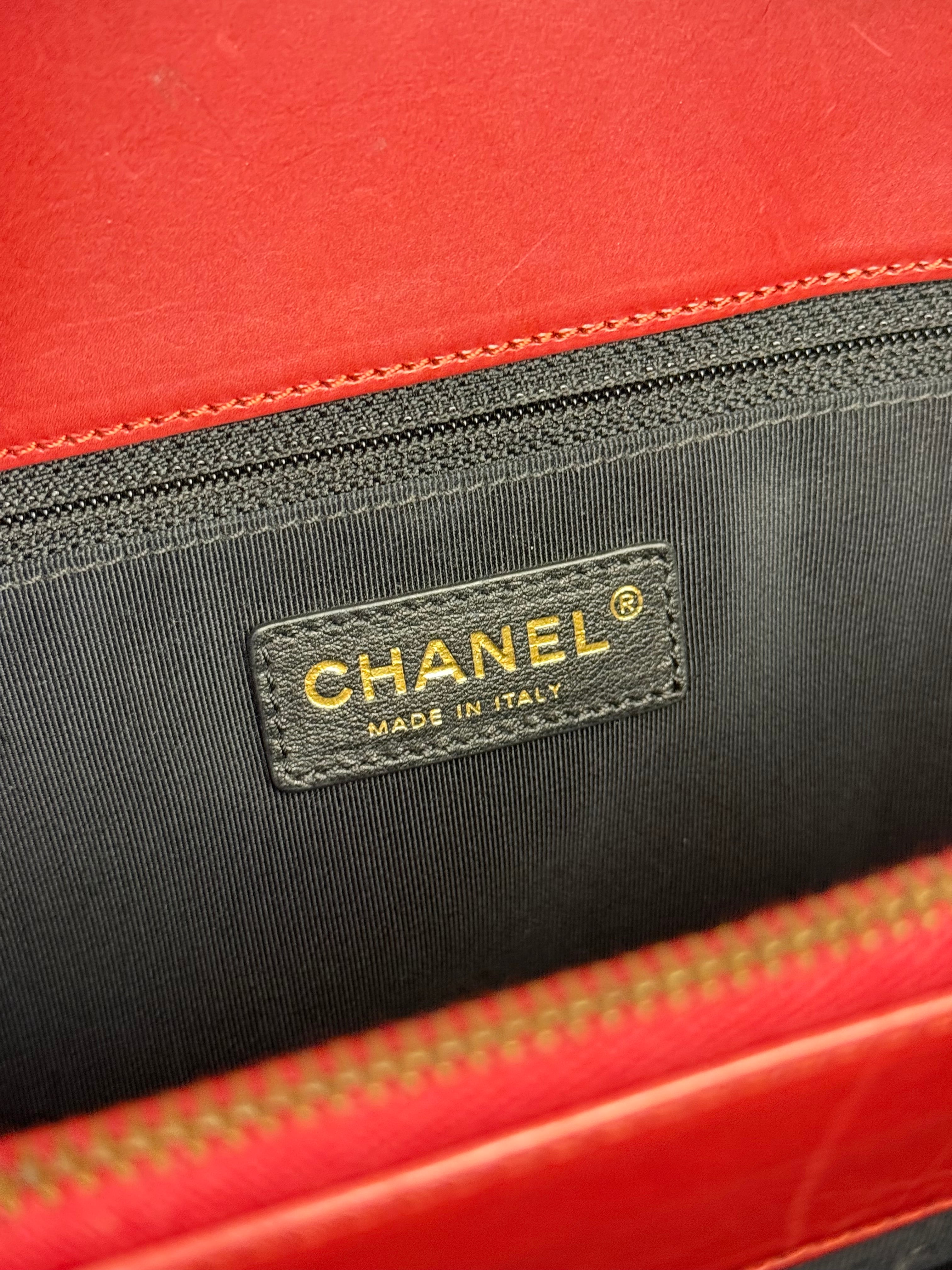 Chanel Red Leather Large Jetsetter Boy 2Way Handbag 2011
