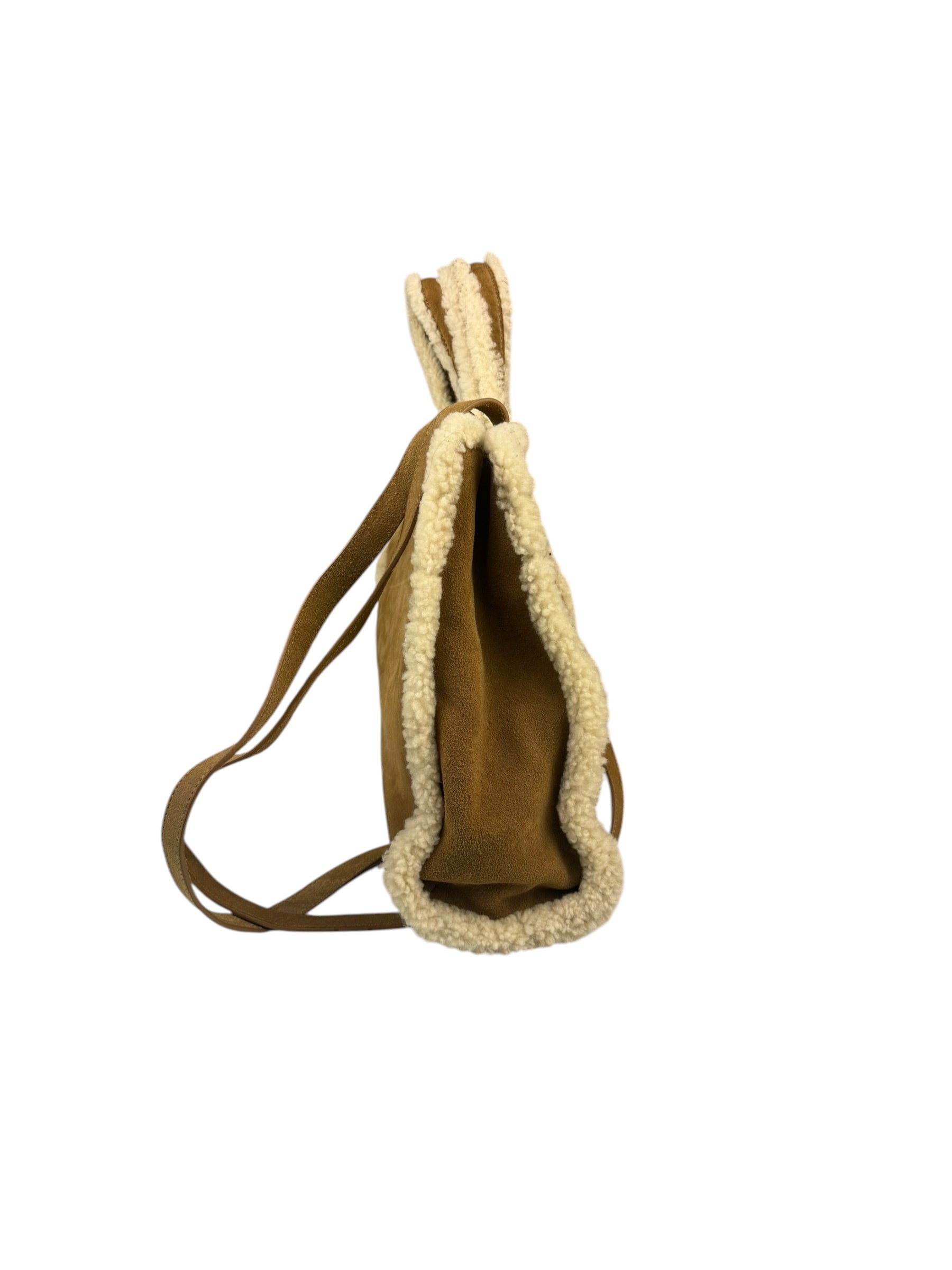 UGG x Telfar Brown Suede Medium Chestnut Shopper Tote