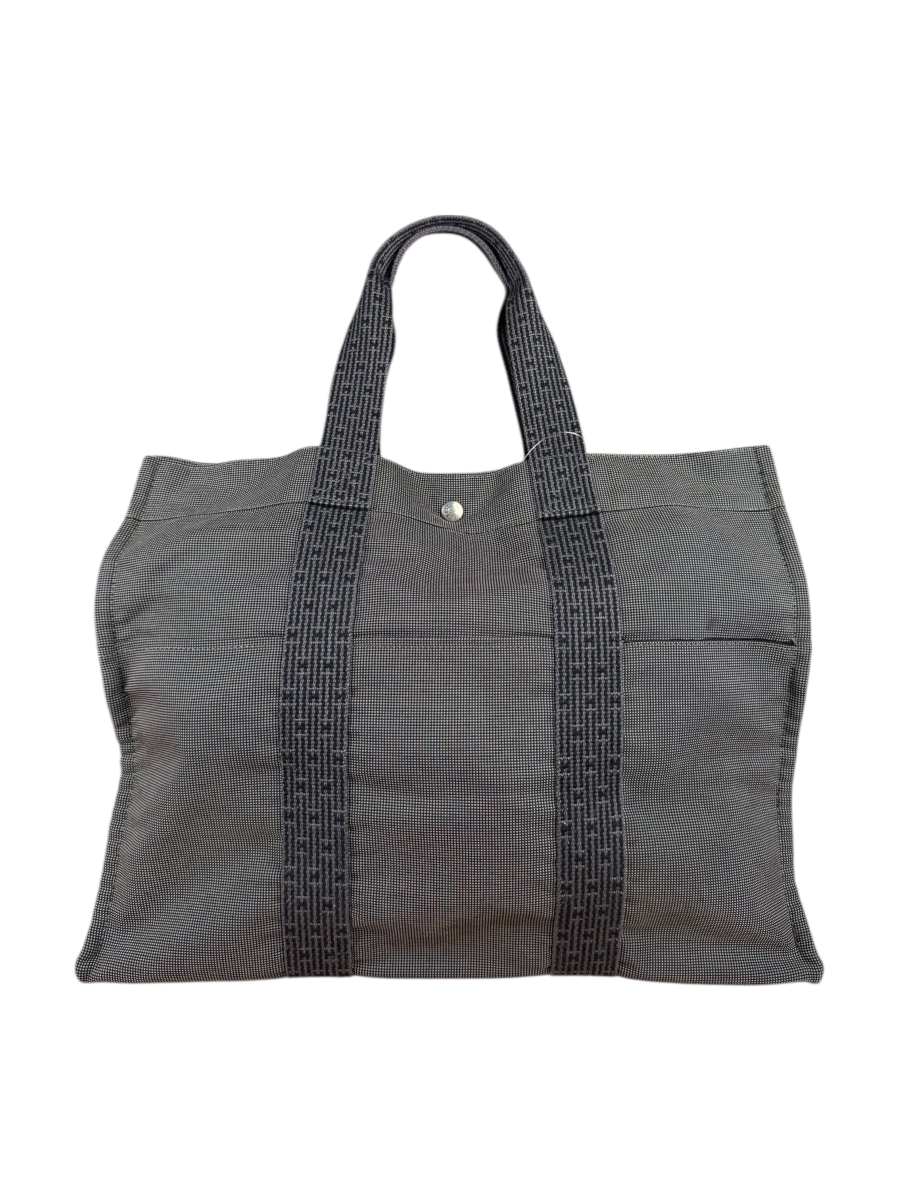 Hermes Herline Canvas Tote Grey