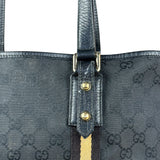 Gucci GG Vintage Black Canvas Shoulder Tote