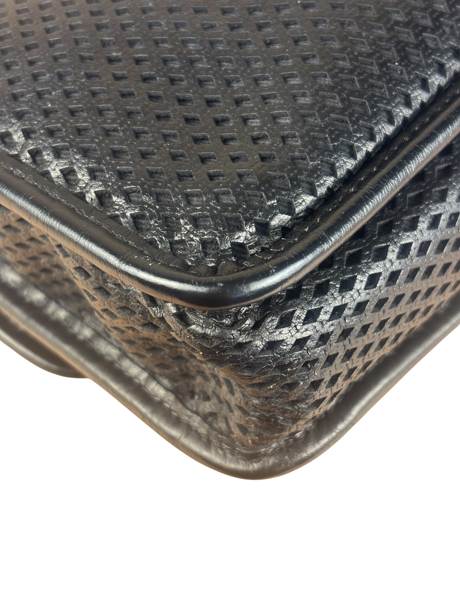 Chanel Black Perforated Leather Up in the Air Flap Bag 2012