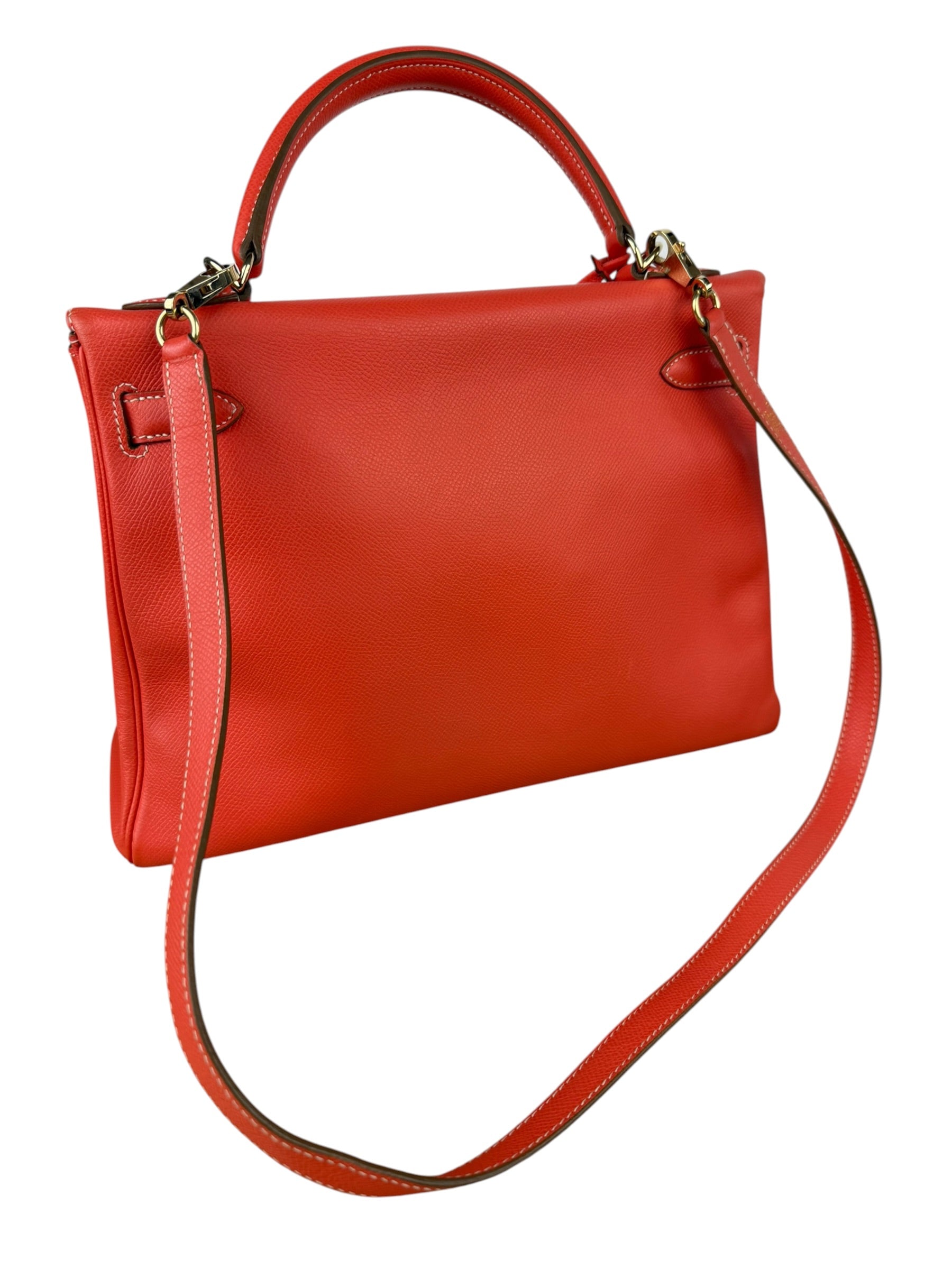 Hermes Coral-Red Epson Casaque Togo Kelly 32