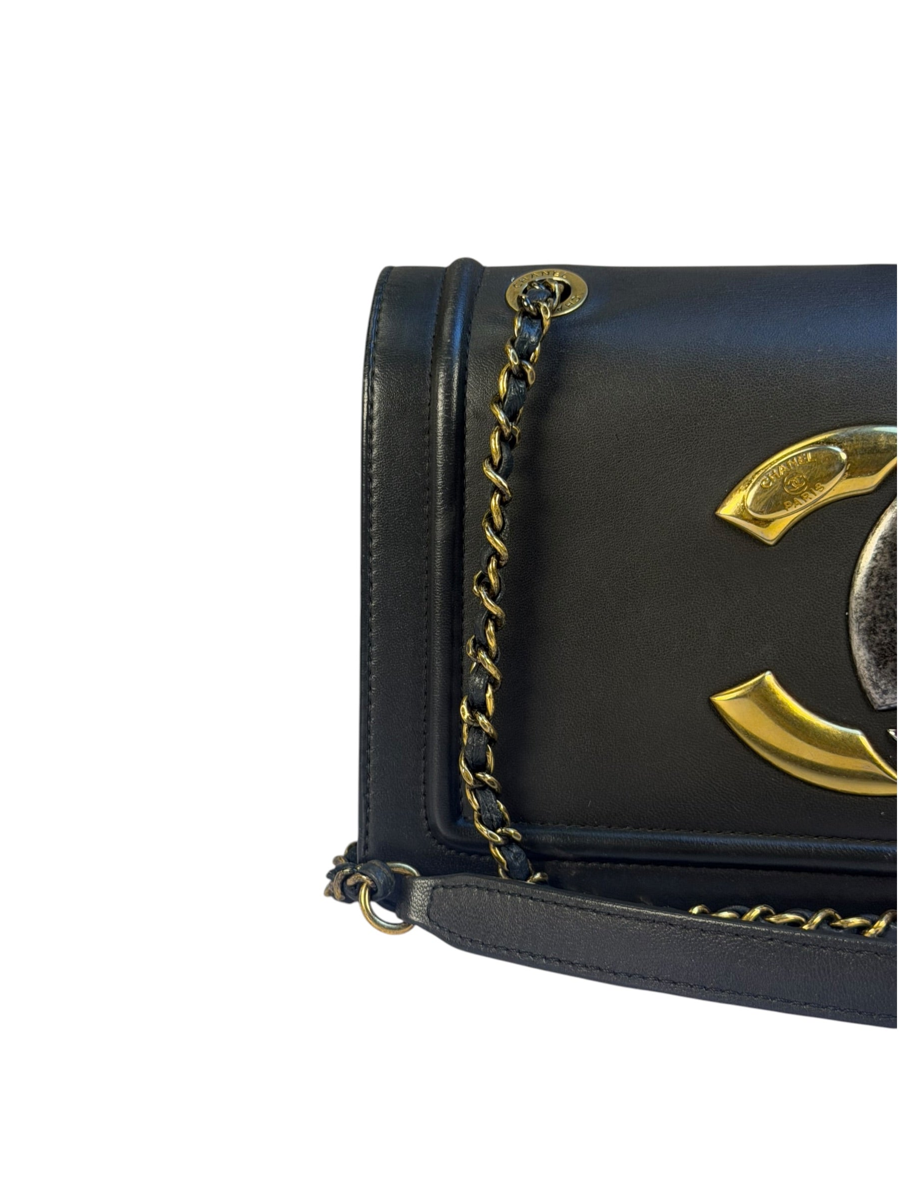 Chanel Grey Lambskin Antico Flap Bag 2017