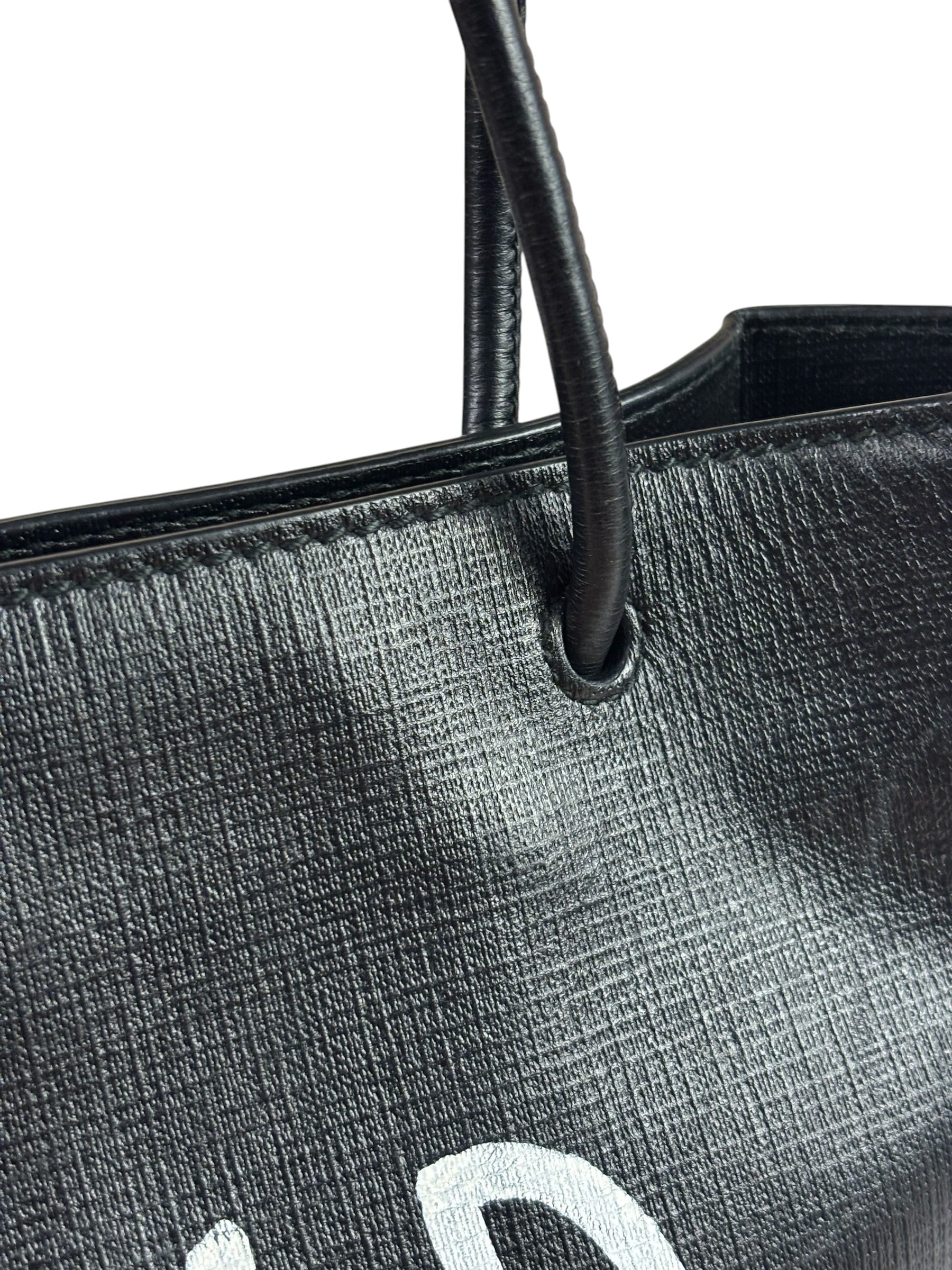 Balenciaga Black Leather Small Shopping Two-Way Tote