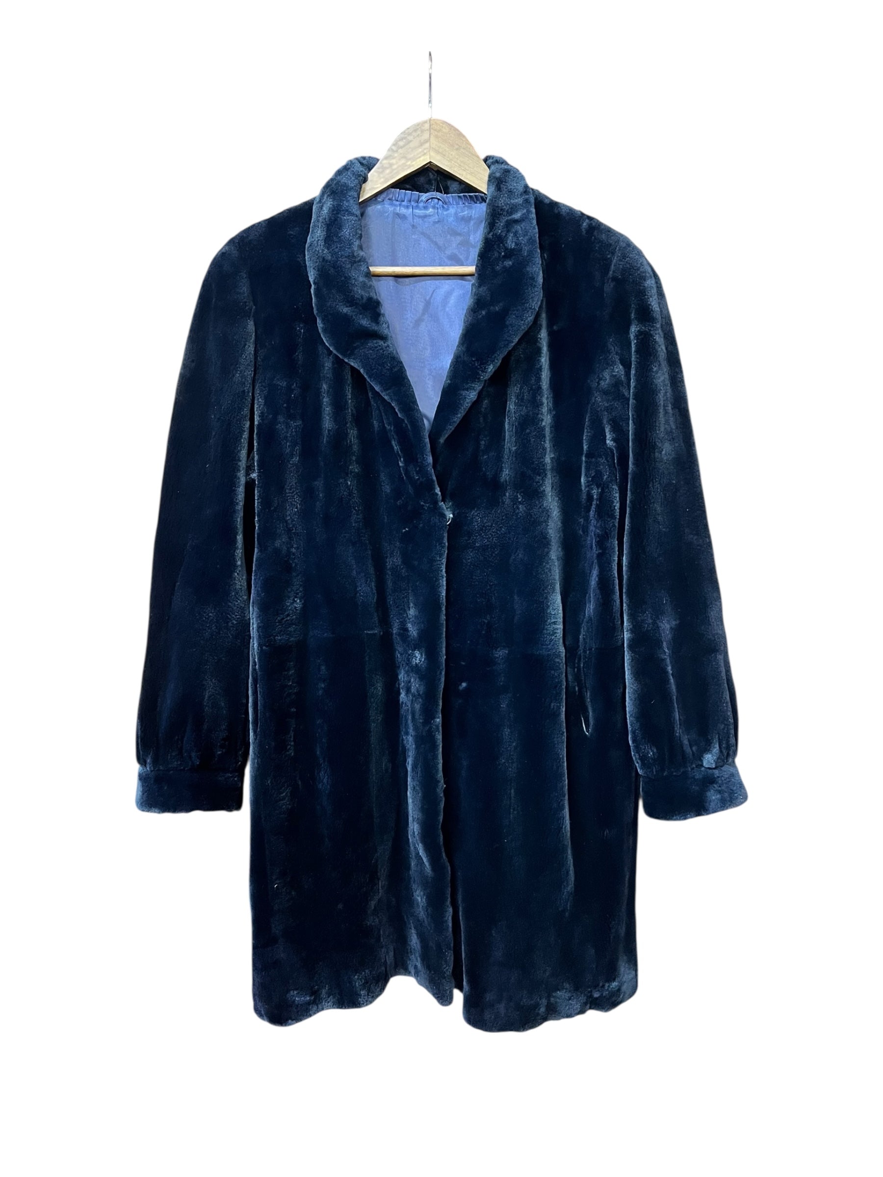 Vintage Dark Blue Mink Mid Length Fur Coat