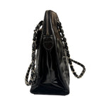Chanel Vintage Black Patent Leather Envelope Chain Shoulder Bag 1998
