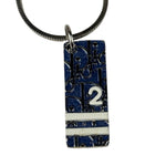 Christian Dior Silver Trotter Number 2 Oblique Pendant Necklace