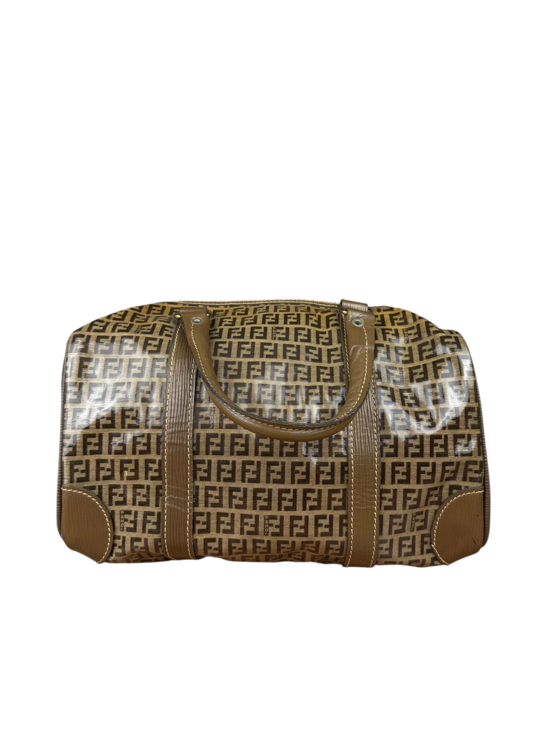 Fendi Vintage Zucchino PVC Boston Bag