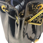 Prada Black Patent Leather Mini Chain Pouch