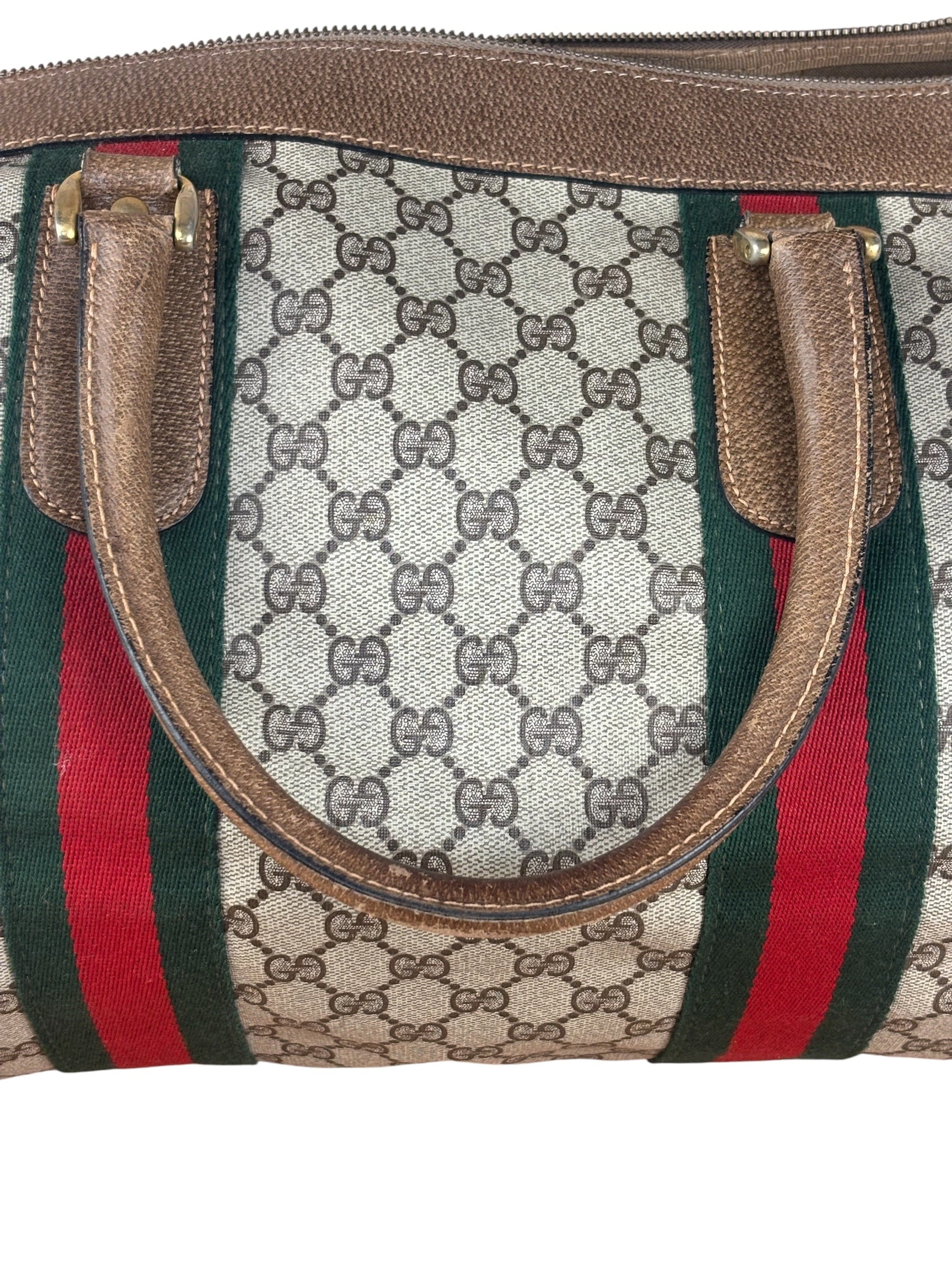 Gucci GG Vintage Coated Canvas Boston Bag