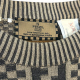 Fendi Vintage Brown FF Checkered Sweater