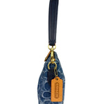 Coach Signature Blue Jacquard Denim Swing Zip Shoulder Bag