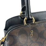 Coach Brown/Black Leather Mini Lillie Carryall In Signature Two-Way Bag