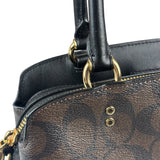 Coach Brown/Black Leather Mini Lillie Carryall In Signature Two-Way Bag