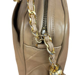 Chanel Tan Beige Chevron Leather Camera Case