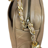 Chanel Tan Beige Chevron Leather Camera Case