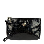 Coach Black Patent Leather Heart & Bow Wristlet