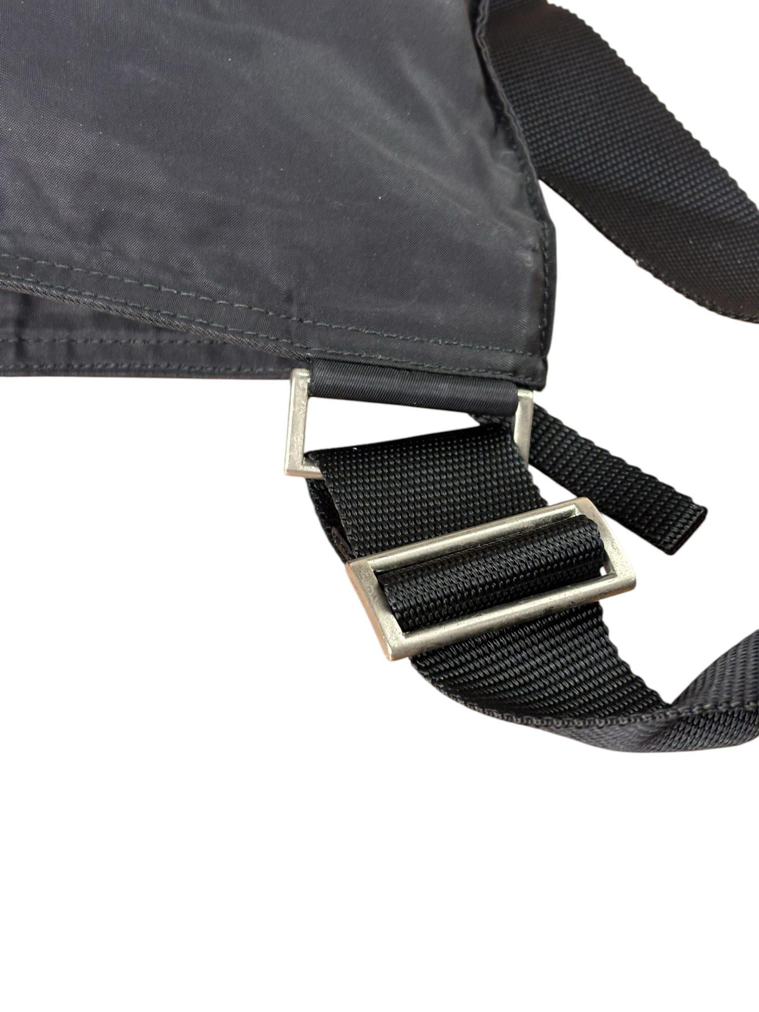 Prada Black Vela Nylon Flat Crossbody Bag
