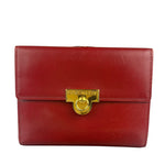 Givenchy Vintage Red Leather Trifold Wallet