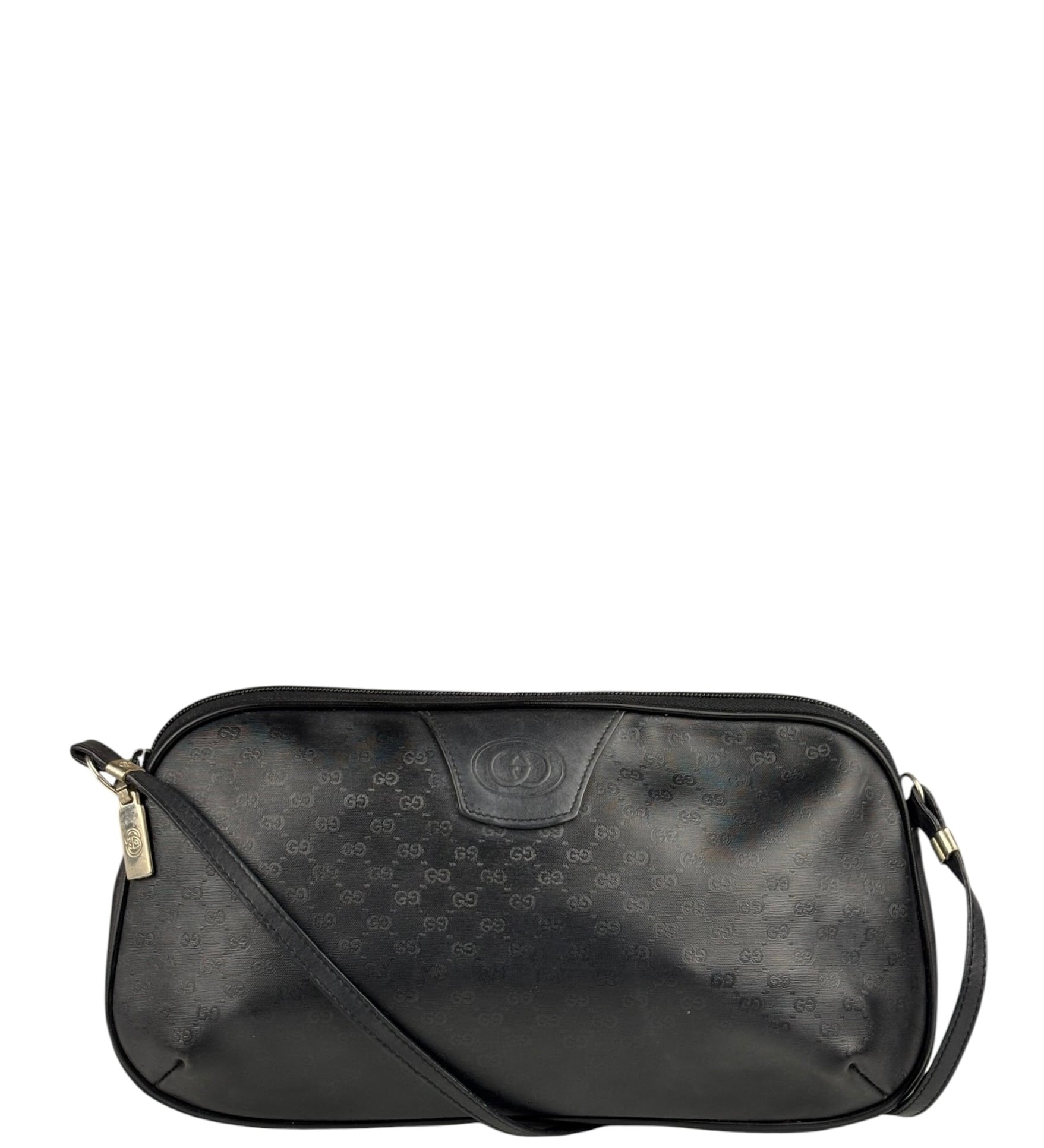 Gucci Vintage Micro GG Black Leather Shoulder Bag