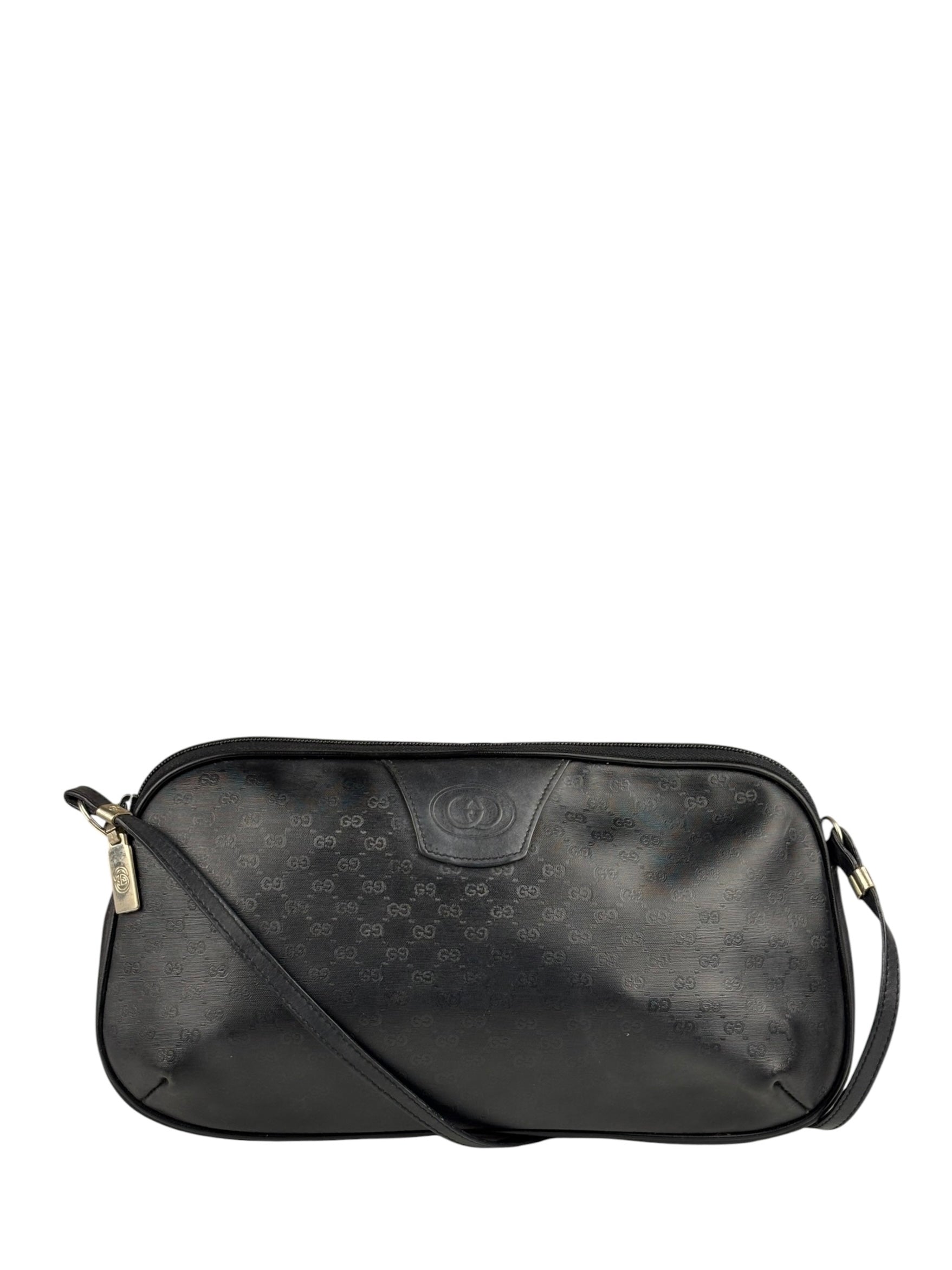 Gucci Vintage Micro GG Black Leather Shoulder Bag