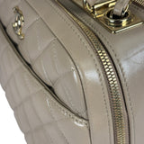 Chanel Beige Quilted Lambskin CC Trendy Bowling Bag 2017