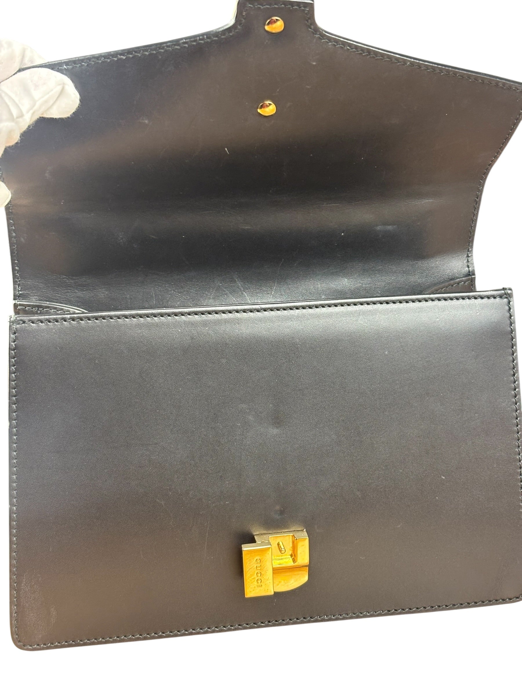 Gucci Black Leather Sylvie Small Hand/Shoulder Bag
