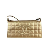Chanel Gold Leather East West Shoulder Bag 2001