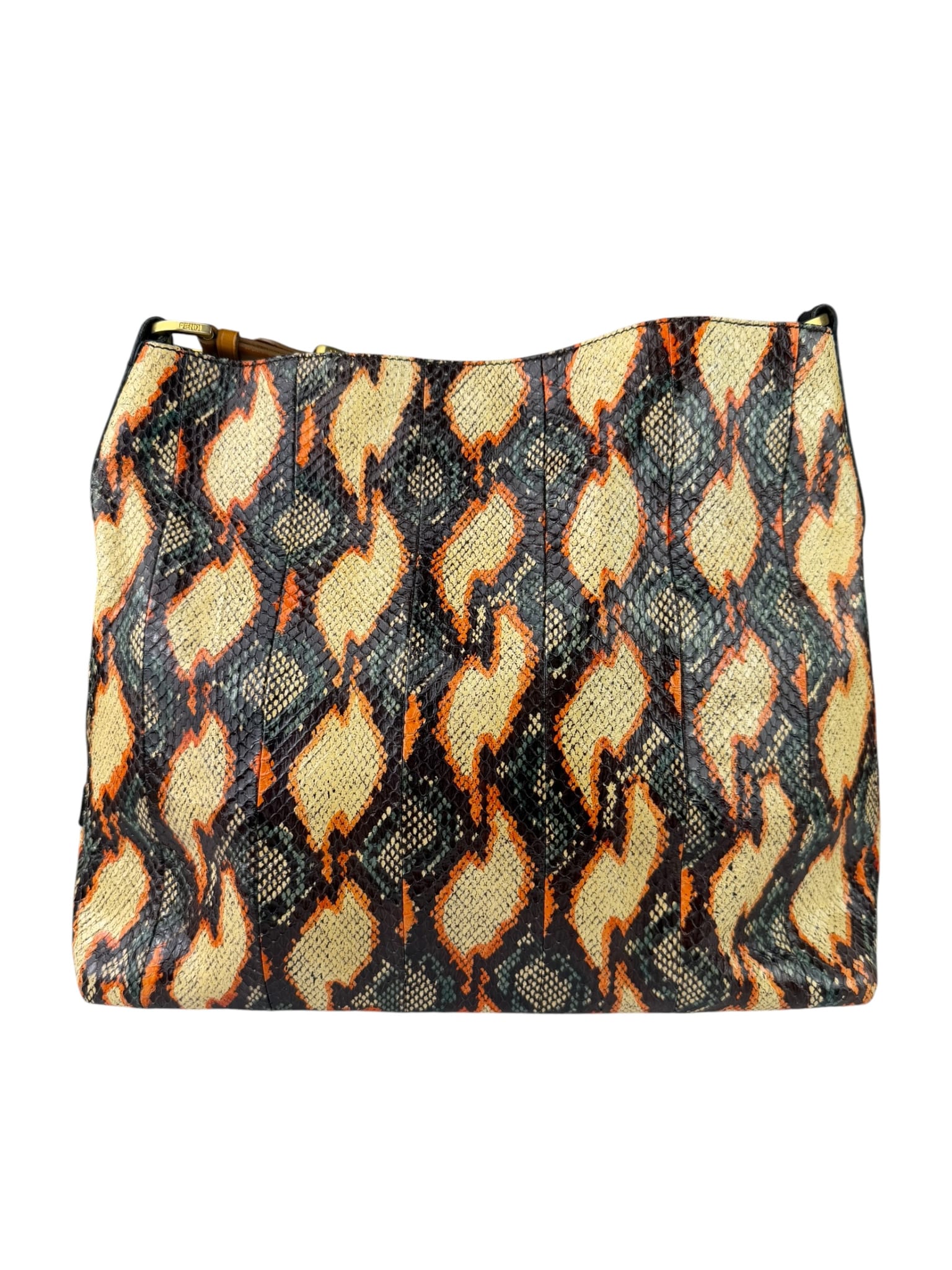 Fendi Multicolor Snakeskin Hobo Bag