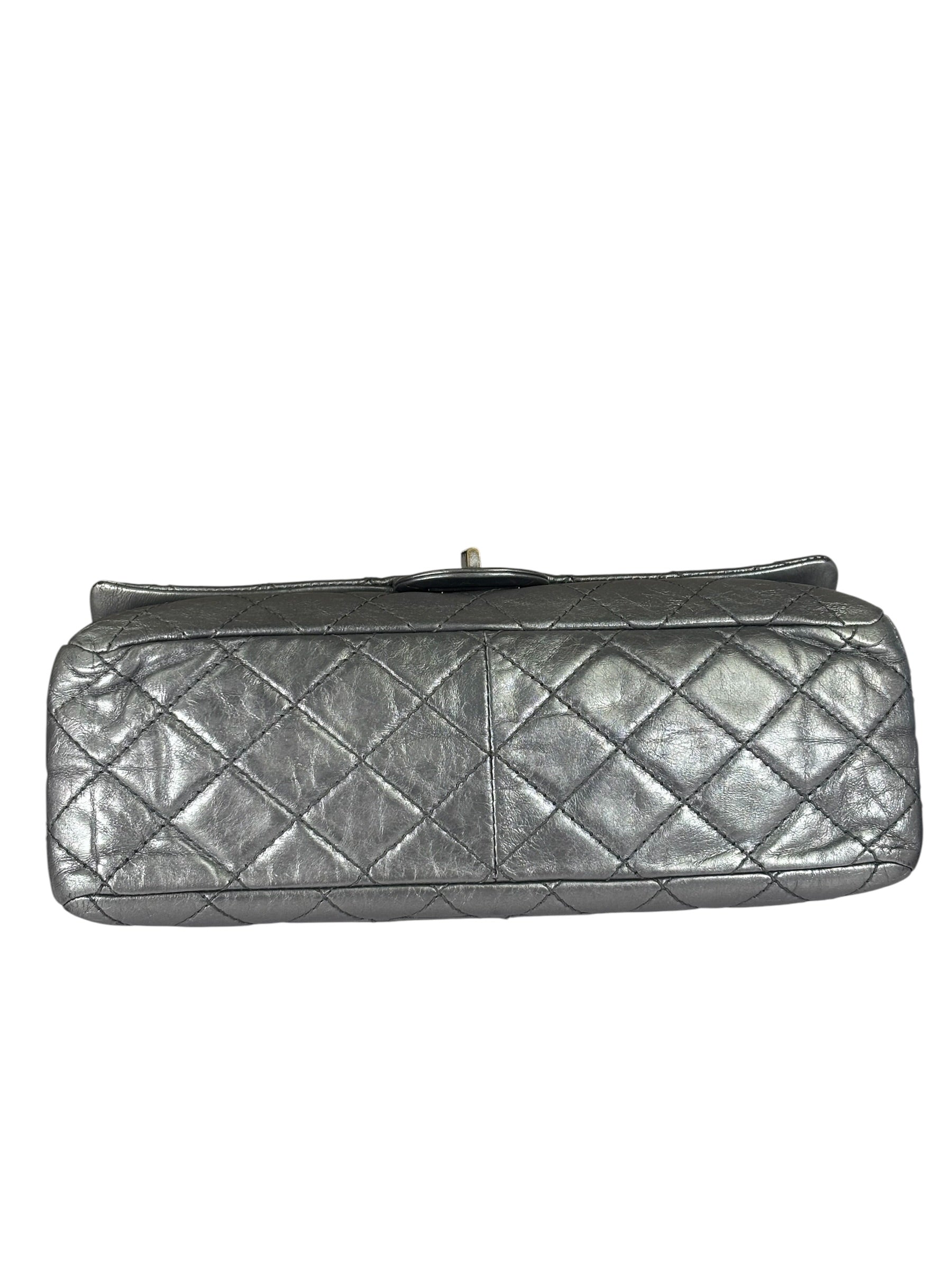Chanel Metallic Silver Quilted Leather 2.55 Reissue Double Flap Bag 2008