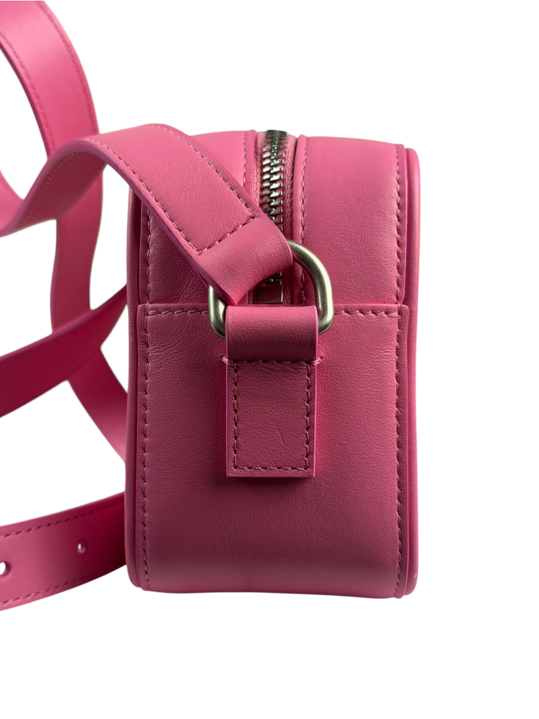 Jacquemus Le Baneto Zip Pink Leather Crossbody Bag