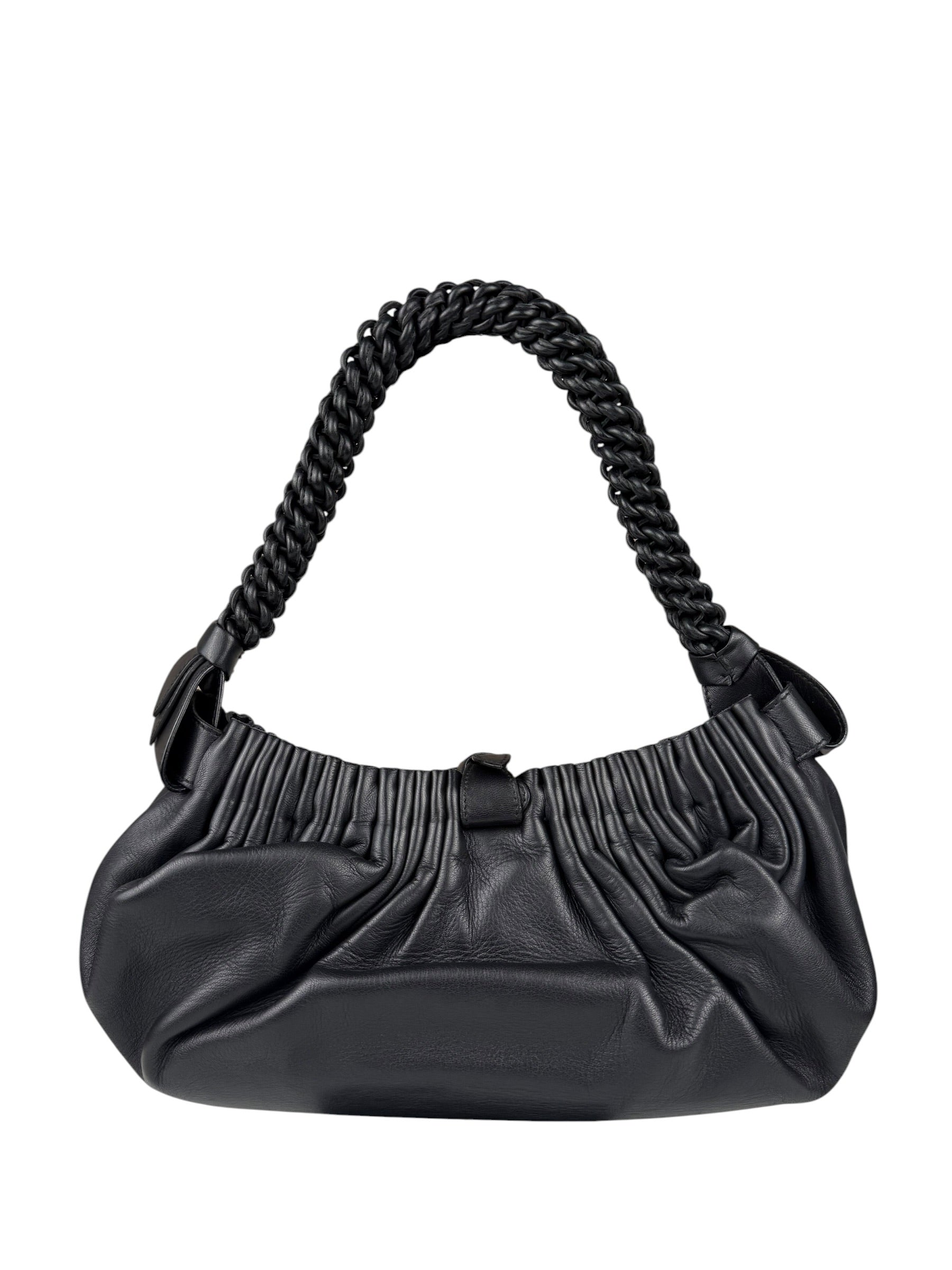 Bottega Veneta Braided Handle Leather Shoulder Bag