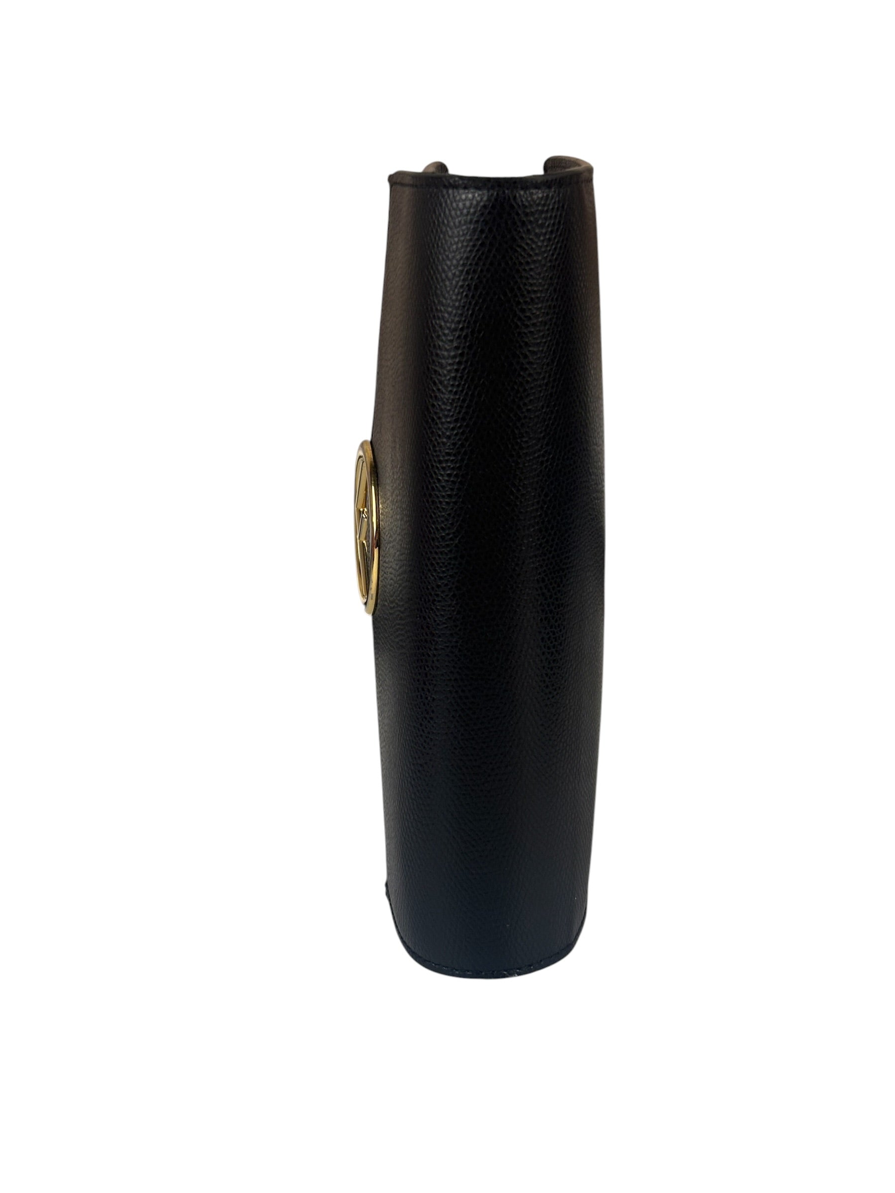 Fendi Black Leather F Envelope Wallet On Replacement Chain