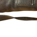 Fendi Vintage Black Leather Double Flap Baguette
