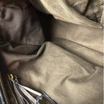 Balenciaga Navy Lambskin Moto Work Two-Way Bag