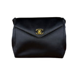 Chanel Vintage Black Mini Satin Flap Braided Shoulder Bag
