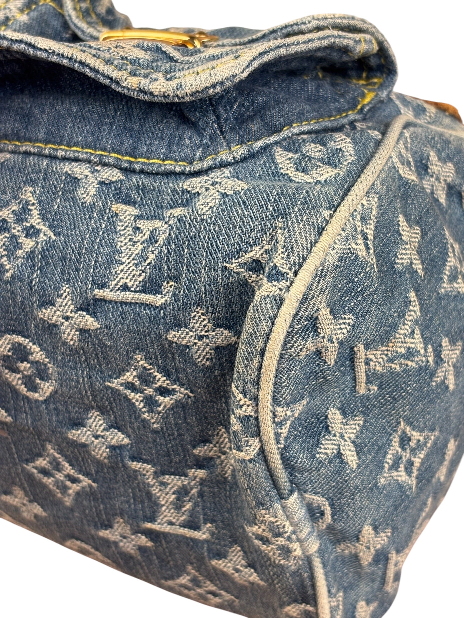 Louis Vuitton Vintage Denim Leather Trim Monogram Neo Speedy 30