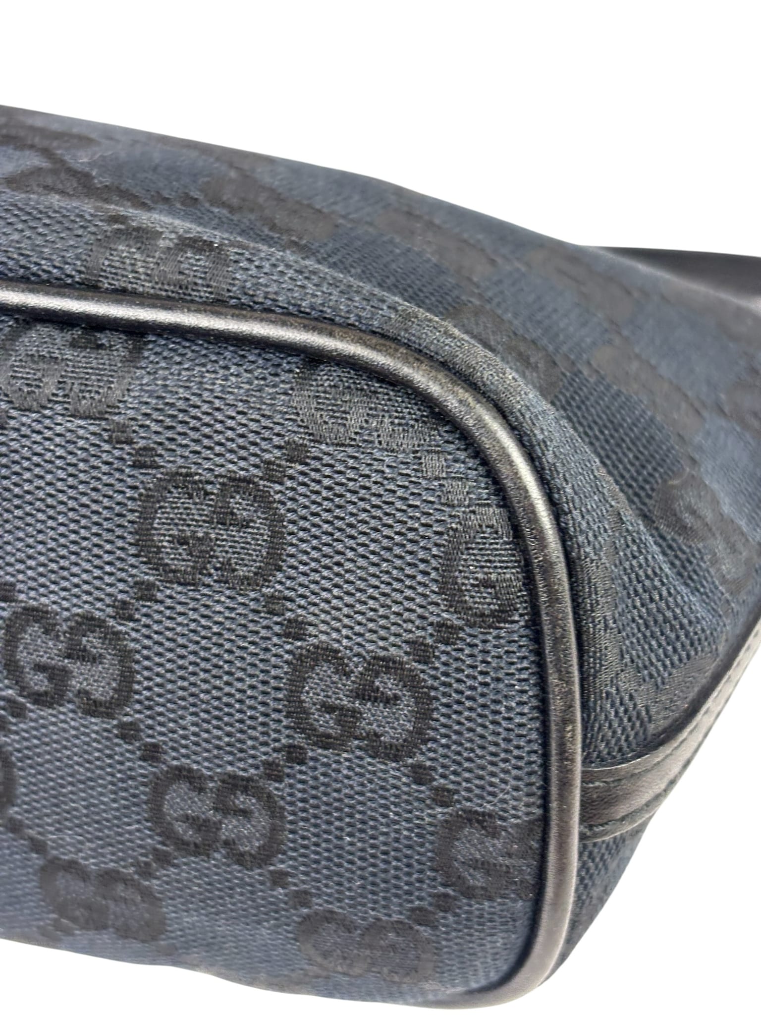 Gucci Black Canvas GG Print Mini Boat Pochette