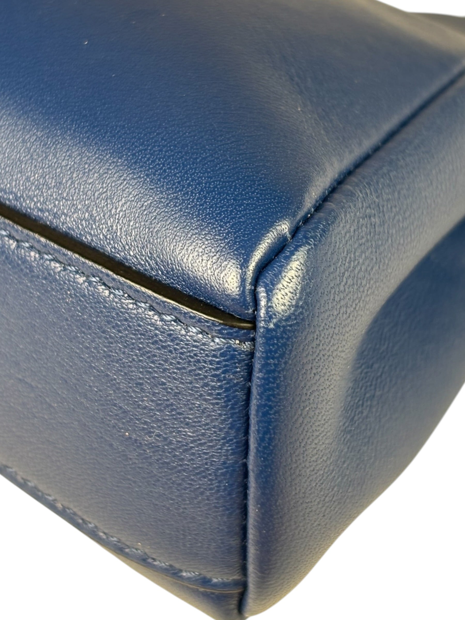 Fendi Navy Leather Peekaboo Micro Two-Way Bag