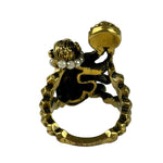 Gucci Faux Pearl Monkey Ring