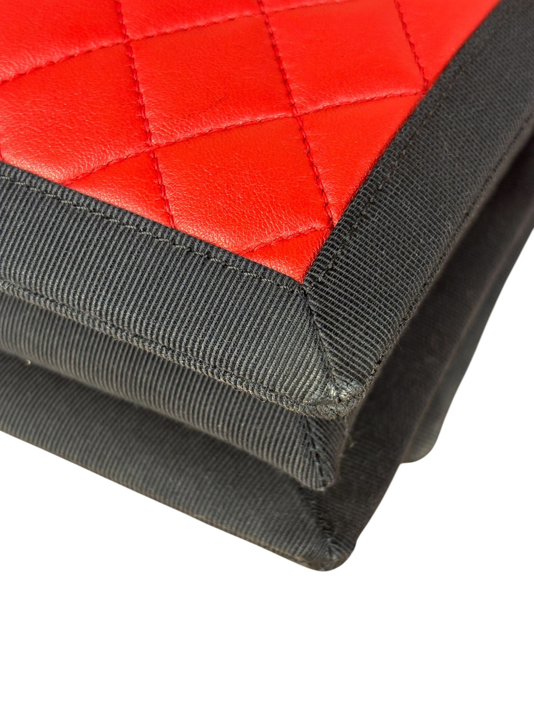 Chanel Red/Blue Grosgrain Ribbon Trim Shoulder Bag-1987