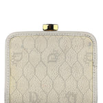 Christian Dior Vintage White Honeycomb Print Mini Coin Pouch